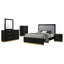 5 Piece California King Bedroom Set With Upholstered Headboard - Black