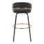 Jie - Fixed Height Contemporary Barstool With Swivel Round Footrest (Set of 2)