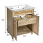 Bathroom Vanity With Handwoven Rattan Doors, Resin Basin - Natural Wood