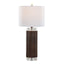 Cylinder - Fluted Contemporary Table Lamp (Set of 2) - Brown / Clear / White