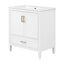 Elegant Fluted Bathroom Vanity With Sink, Soft Close Doors & Drawer