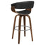 Swivel Bar Stool Elegant Design With Upholstery - Walnut