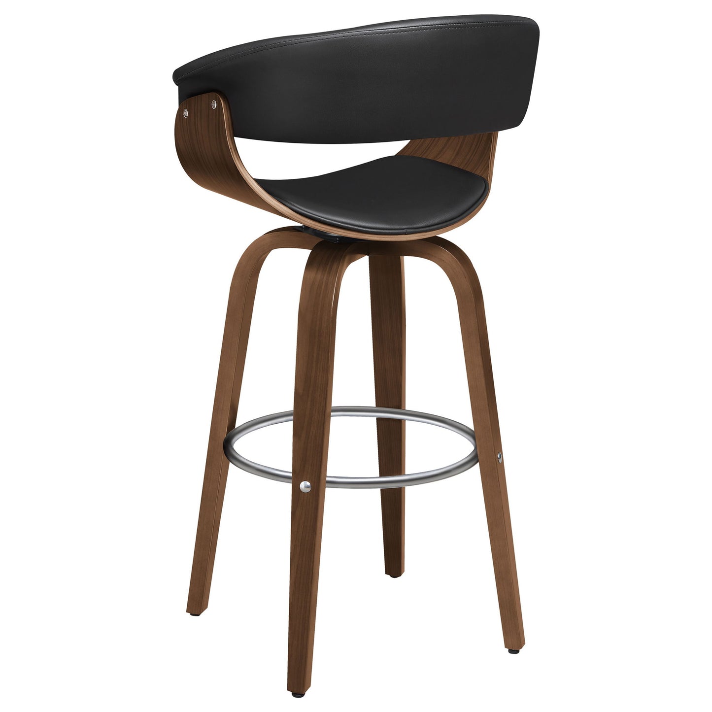 Swivel Bar Stool Elegant Design With Upholstery - Walnut