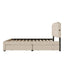 Upholstered Platform Bed With 2 Drawers And 2 Sets Of USB Ports On Each Side, Fabric