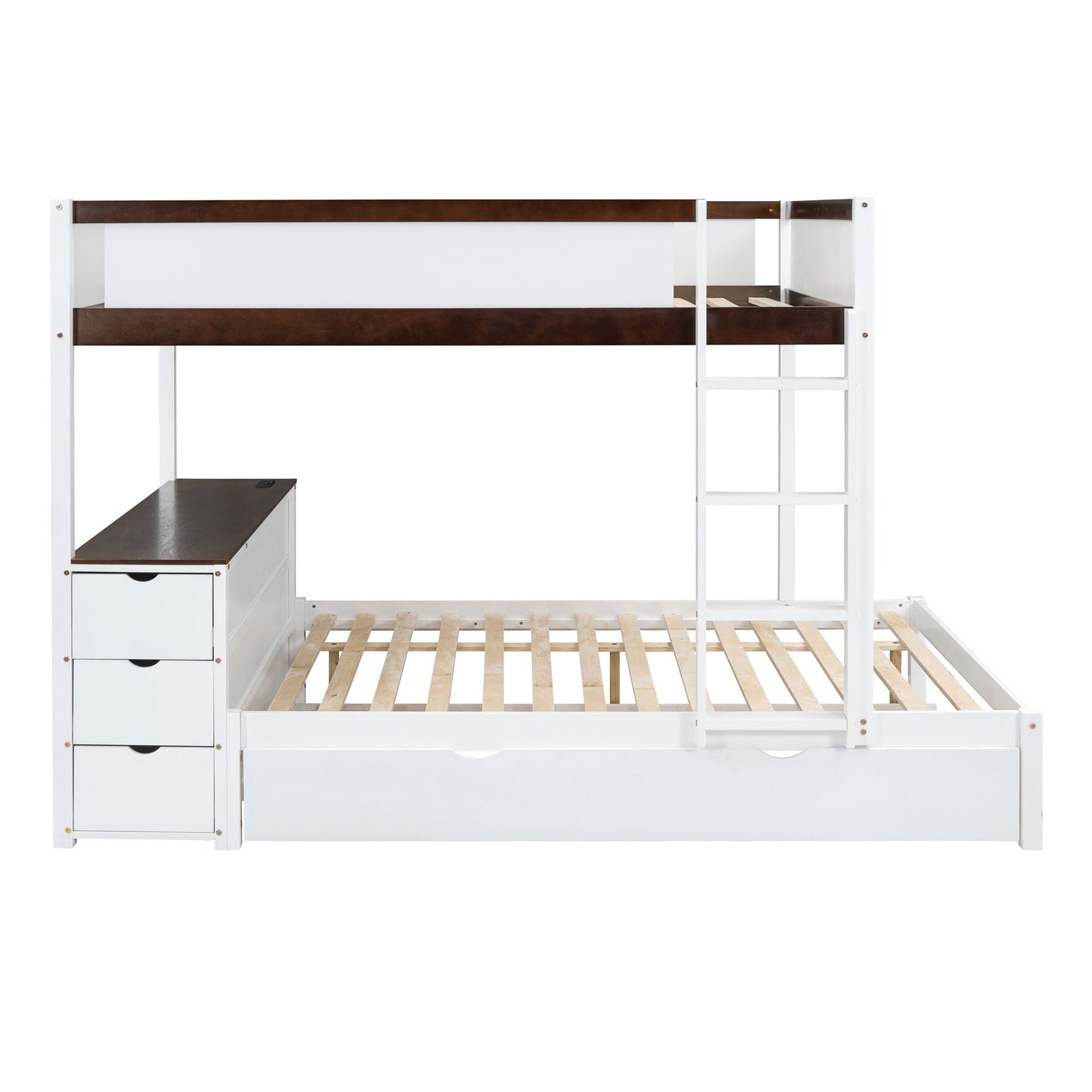Bunk Bed With Twin Size Trundle, Storage And Desk