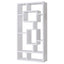 Geometric 10 Shelf Open Back Bookcase With Interlocking Shelves - White