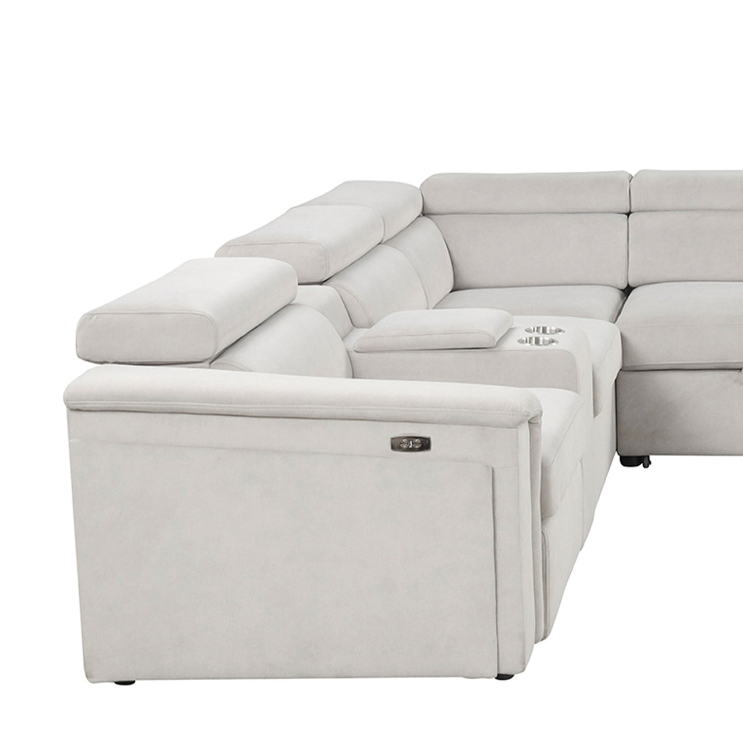 Harvey - Power Recliner Sectional Sleeper - Beige