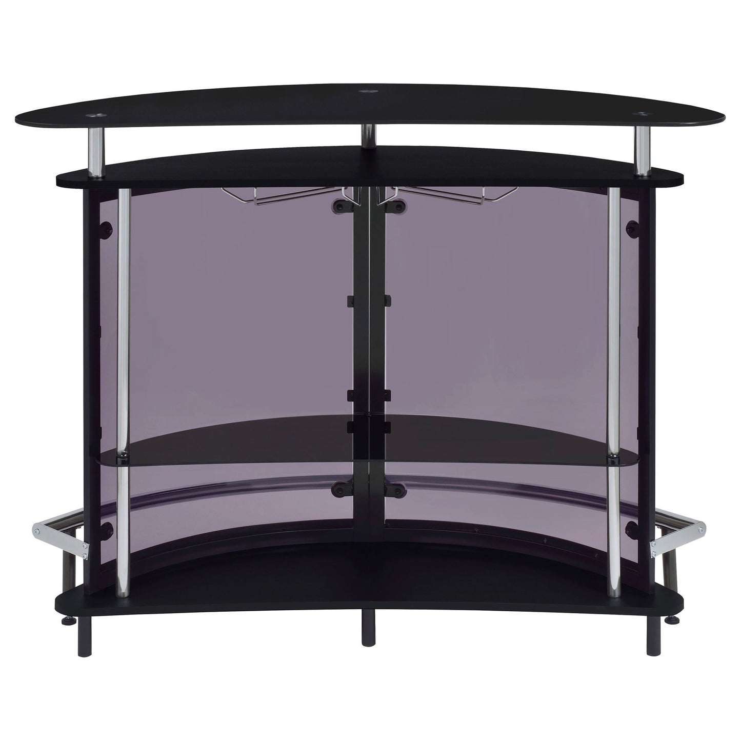 Strick & Bolton - Freestanding Glass Top Home Bar Wine Cabinet With Panels - Black