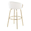 Claire - Contemporary / Glam Fixed Height Bar Stool (Set of 2) Round Footrest (Set of 2)