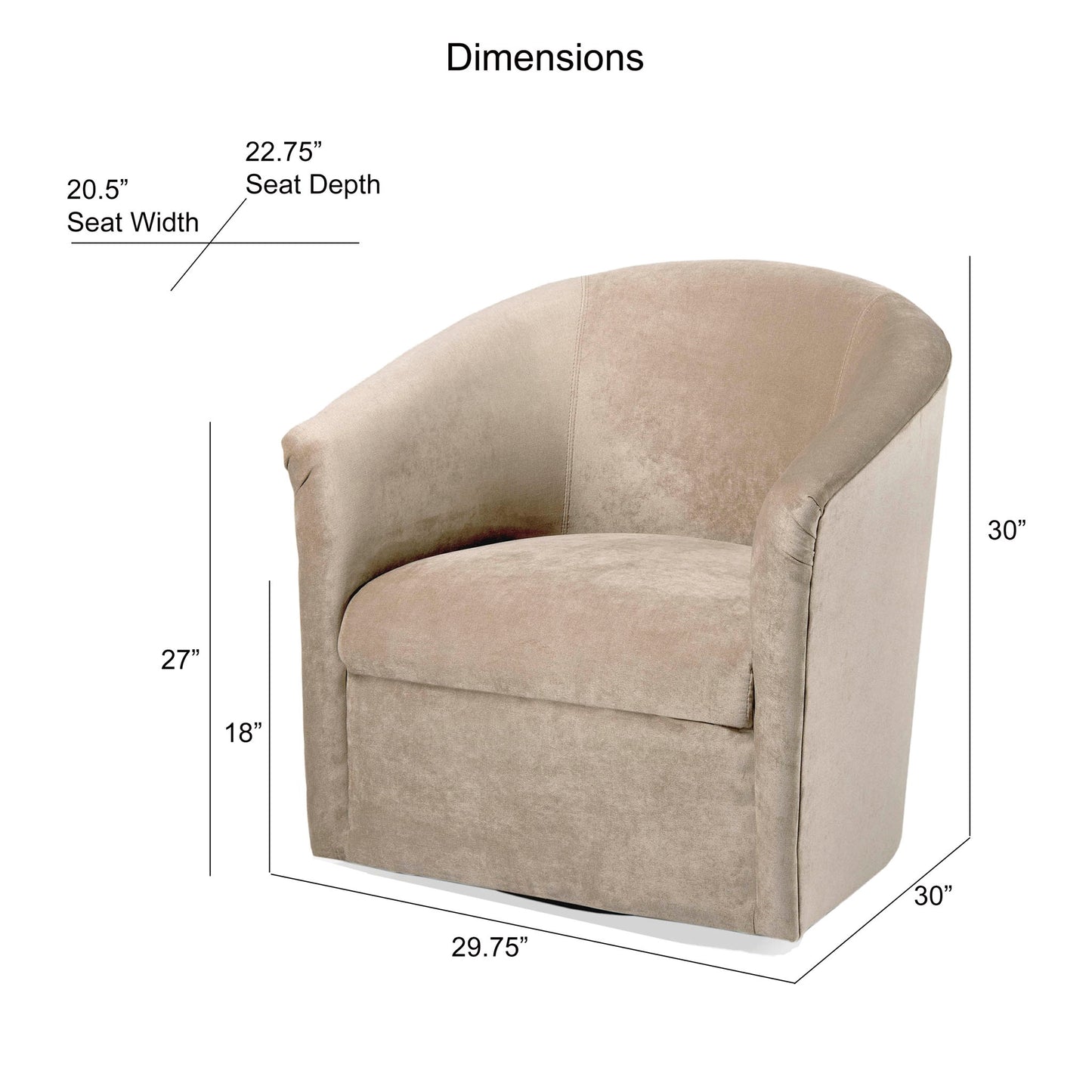 Eden - Swivel Chair With Upholstery And Hardwood Frame