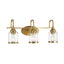 3 Lights Brush Vanity Light - Clear / Gold