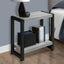 Accent Side Table, Narrow, Small, 2 Tier, Contemporary And Modern