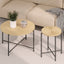Radial - Pattern Coffee And End Table Set Waterproof Cover, Distressed Cylindrical Design (Set of 2)