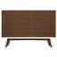Dresser 6 Drawer - Dark Brown / White
