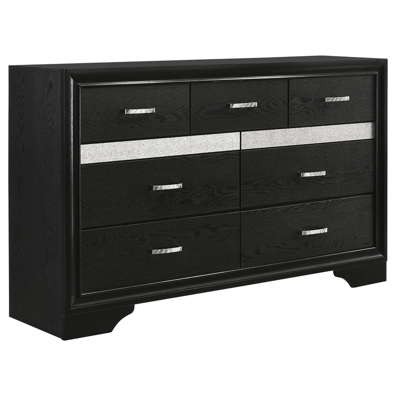 Modern Bedroom Set With Upholstered Headboard And Textured Storage
