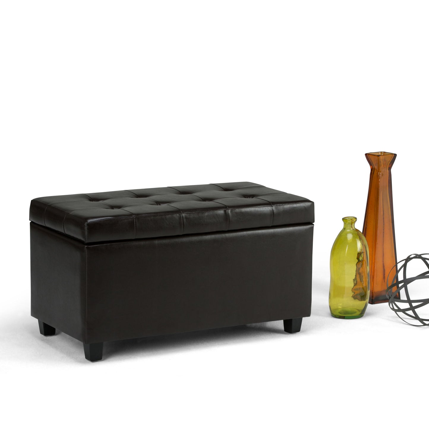 Cosmopolitan - Storage Ottoman Bench With Open Bottom - Tanners Brown