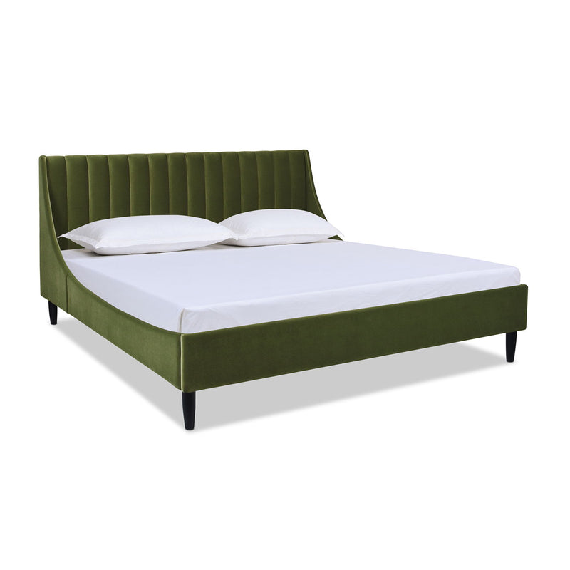 Aspen - Juego de cama de plataforma moderno con cabecero capitoné vertical