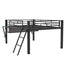Gaming - Full Size Loft Bed With Desk, LED - Black
