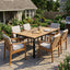 7 Piece Outdoor Patio Dining Set With & 6 Arm Chairs