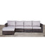 Wide Patio Sectional With Cushions - Brown
