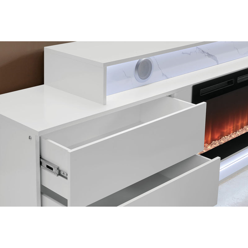 Kerry - Entertainment Unit With Speaker And LED Lighting - White