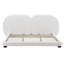 King Size Upholstered Platform Bed With Split Headboard - White