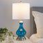 Jasmine - Contemporary Lamp - Clear Sapphire Blue Seeded / Nickel / White