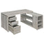 Tona - L-Shape Computer Desk With 3 Drawers And 5 Shelves
