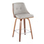 Gianna - Mid Century Modern Fixed Height Counter Stool With Swivel With Square Footrest (Set of 2)