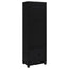 Sandl - 3 Shelf Media Tower With Cabinet Storage Solution - Black