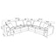 Azure - 5 Piece Upholstered Modular Sectional Sofa - Blue