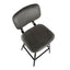 Foundry - Contemporary Barstool Zig Zag Stitching (Set of 2) - Black / Gray