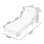 Chaise Lounge Set With 4 Fold Cushion And Built In Headrest, 3 Position Adjustable