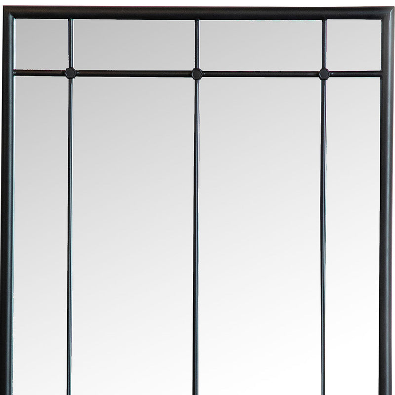 Harvik - Window Pane Wall Mirror With Linear Trim - Black