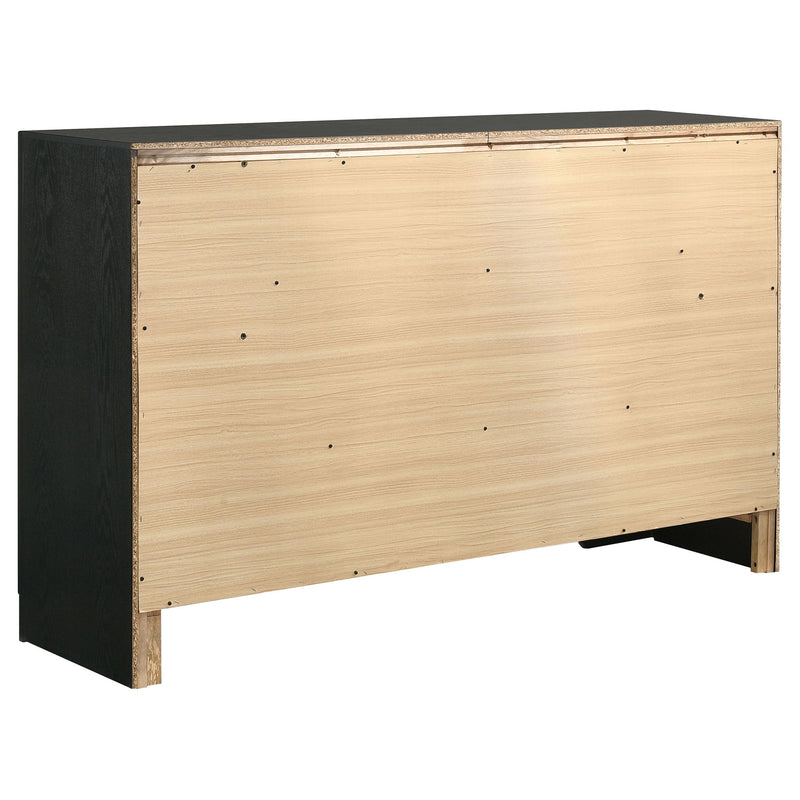 Modern Bedroom Set With Upholstered Headboard And Textured Storage