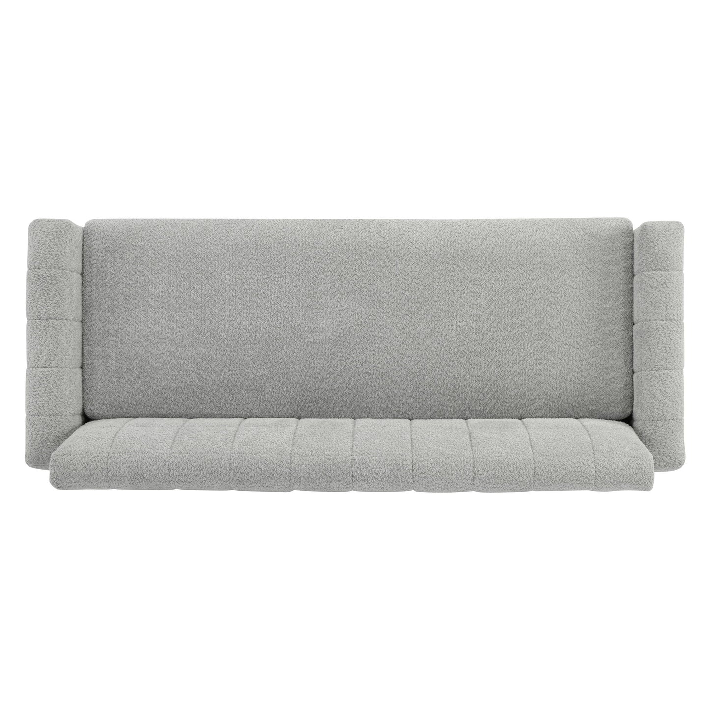 Modern Loveseat Sofa, 2 Seater With Square Arms For Living Room