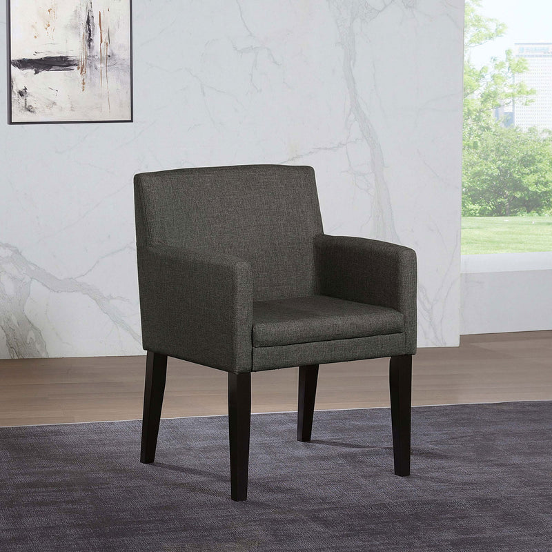 Yorkshire - Silla de comedor tapizada con reposabrazos acolchados (Juego de 2) - Gris