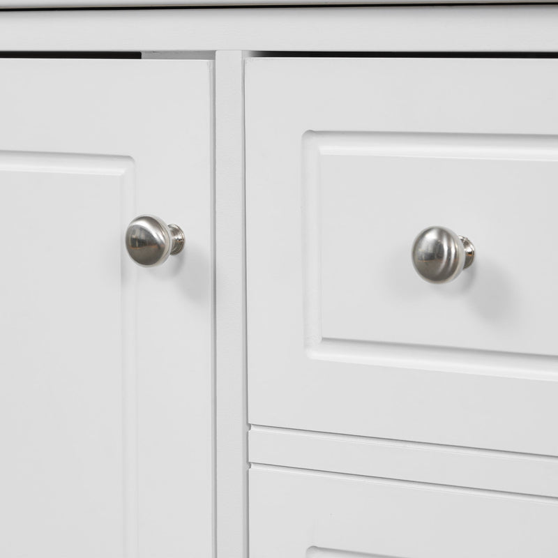 Freestanding Bathroom Vanity With Sink, Soft Close Door, 3 Drawers - White