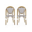 Outdoor Rattan And Aluminum French Bistro Chair Set