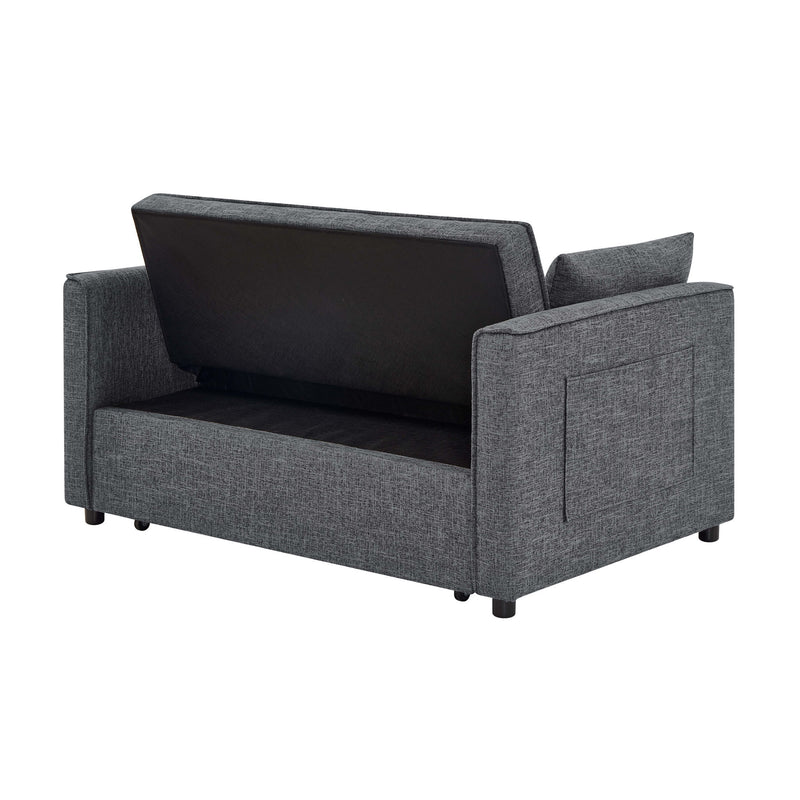 Sienna - Tufted Convertible Sleeper Sofa With Chaise - Gray