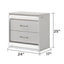 Glam - 2 Drawer Nightstand & LED Lighting - White