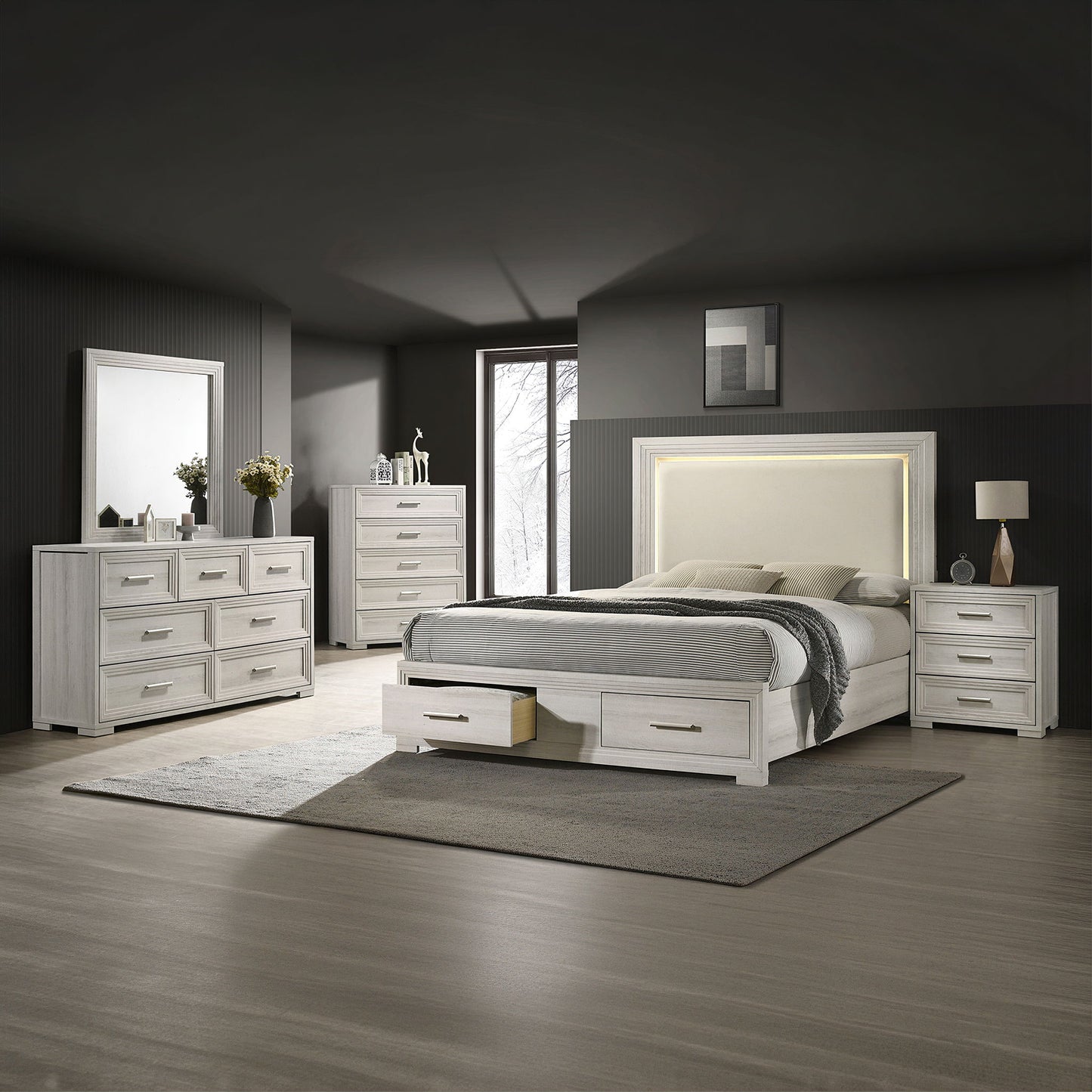 Colorado - Bedroom Set With Upholstered LED Headboard
