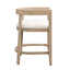 Modern Rubberwood Counter Stool Set With Upholstered Seats