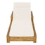 Chaise Lounge Set With 4 Fold Cushion And Built In Headrest, 3 Position Adjustable, For Patio Pool - Cream / Teak