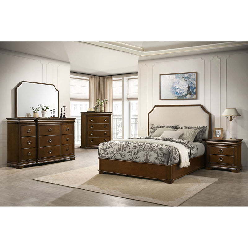 Leonide - Panel Bed With Upholstered Headboard