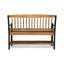 Slatted Bench With Built In Shelf