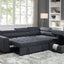 Haris - Sleeper Sofa Sectional With Adjustable Headrest And Storage Ottoman - Dark Gray