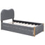 Upholstered Platform Bed With Wood Supporting Feet And Trundle