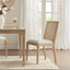 Dining Chair With Synthetic Cane Back And Upholstered Seat (Set of 2) - Natural