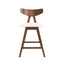 Mid Century Modern Counter Stool With V Shape Frame And Upholstered Seating